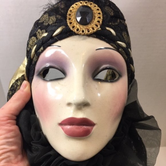 Clay Art Ceramic Decorative, Collectible Face Wall Mask - Picture 2 of 16